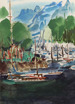 All paintings are watercolour unless noted otherwise. All sketches are pencil or ink with or without watercolour wash.